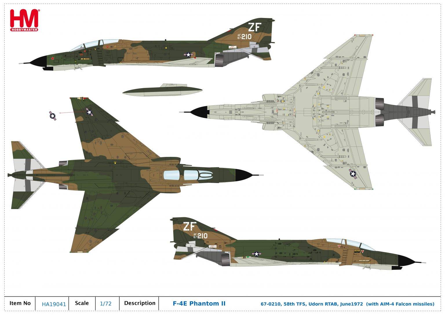 hana② New Arrival!] HA19041 F-4E Phantom II 67-0210, 58th TFS